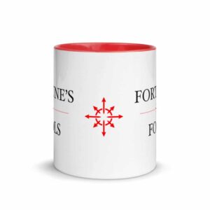 Fortune's Fools Logo Mug with Red Trim